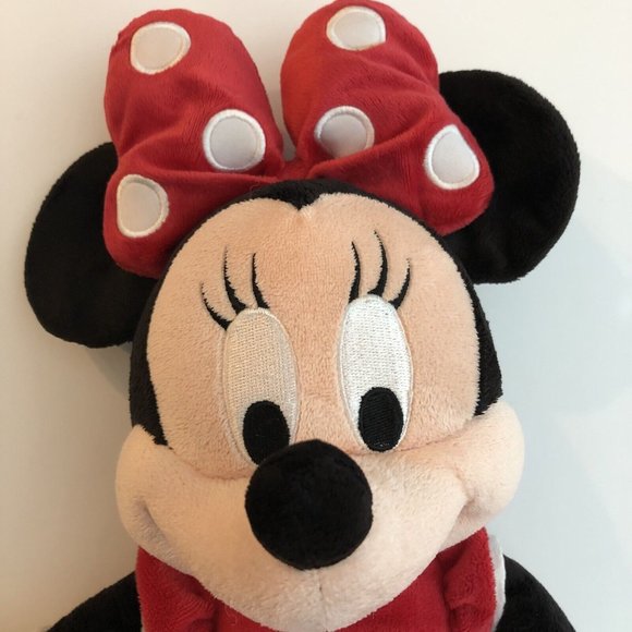 Large Authentic Disney Parks Classic Minnie Mouse Plush 18” Red Polka Dot Dress - Picture 2 of 12